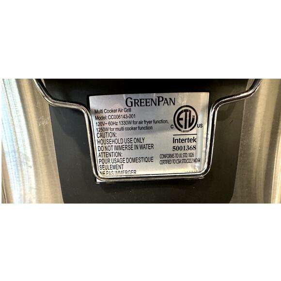 NEW GreenPan Stainless Steel 13-IN-1 MULTI COOKER AIR FRYER GRILL & MORE - Picture 13 of 16